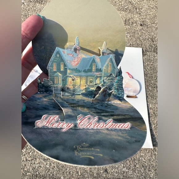 Thomas Kinkade Christmas 12 Pop Up Ornaments Gift Tags With 16 Envelopes Vintage - Picture 11 of 14